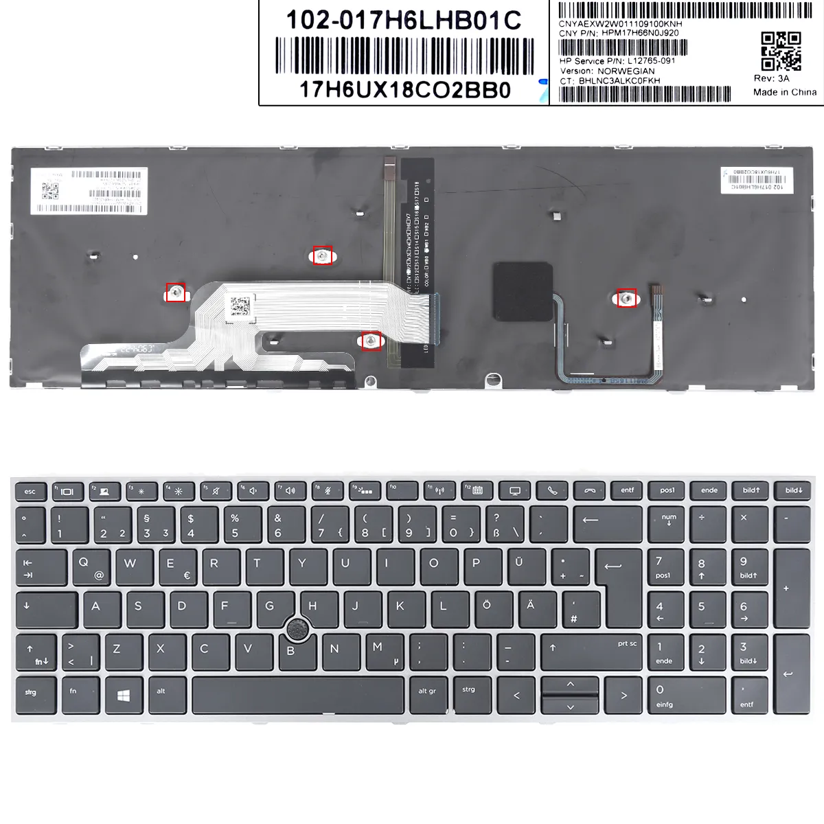 Picture of HP ZBOOK 15 17 G5 G6 GRAY FRAME BLACK (Backlit  with point Win8)